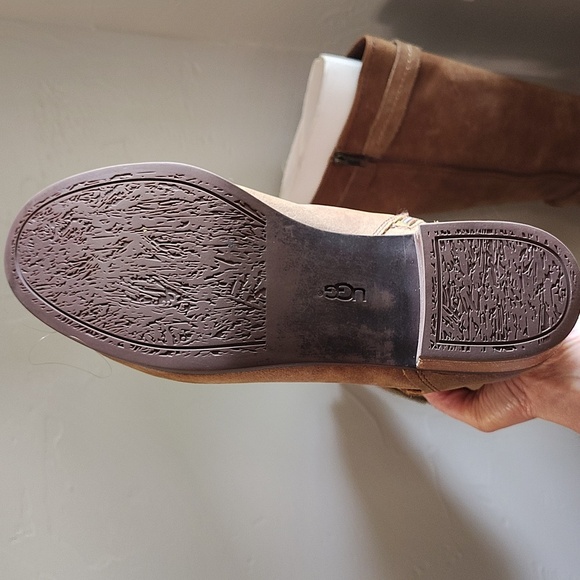 UGG Australia Darcie Tall Distressed Leather Riding Boots Buckle Women US 10 - Picture 5 of 17